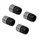 Набір ковпачків на ніпель для автомобіля SUNROZ Caps 3Stripes Black/Silver 4 штуки (A-67180) - зображення 1