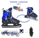 Роликовые коньки детские раздвижные 2 в 1 Scale Sports BLUE LF 905 Синие с черным размер 38-41 передние колеса СВЕТЯТСЯ коньки зимние - изображение 1