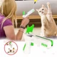 Інтерактивна іграшка-пістолет для котів REBOUND CAT GUN з кулькою та пір’їнкою, зелено-біла — дражнилка для активних ігор, розвитку спритності та зняття стресу - изображение 1