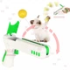 Інтерактивна іграшка-пістолет для котів REBOUND CAT GUN з кулькою та пір’їнкою, зелено-біла — дражнилка для активних ігор, розвитку спритності та зняття стресу - изображение 7