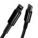 Кабель Baseus Tungsten Gold Fast Charging Cable Type-C to Lightning PD 20W 2m CATLWJ-A01 Black - зображення 3