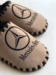 Чоловічі тапочки домашні войлочні логотип авто "Mercedes-Benz" (Мерседес-Бенц) 44/45 бежеві - зображення 1