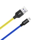 Кабель ColorWay USB-Lightning, 2.4А, 1м, Blue/Yellow (CW-CBUL052-BLY) - зображення 2