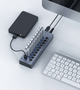 USB хаб Orico BT2U3-10AB USB 3.0 10 портів алюмінієвий з блоком живлення hub концентратор - зображення 11