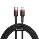 Кабель Baseus Cafule USB Type-C 3A 60W 1.0 м Black/Red (CATKLF-G91) - изображение 1