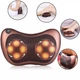 Массажная подушка массажер для шеи и спины MASSAGE PILLOW QY-8028 Plus с подогревом Коричневая - изображение 4
