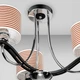 Люстра стельова з абажуром Light House DL-18377/3 хром + чорний білий плафон в смужку - зображення 2