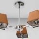 Люстра стельова з абажуром Light House DL-18375/3 хром коричневий плафон - зображення 2