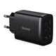 Сетевое зарядное устройство на 3 выхода Baseus Compact Charger (17W, 3 USB). Black - изображение 1