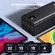 Зовнішній акумулятор Romoss PEA60 60000mAh (3USB+Type-C) із швидкою зарядкою 22.5W SCP QC3.0 PD3.0, чорний - зображення 8