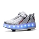 Роликові кросівки з LED підсвічуванням сірі на 2-х колесах (LR 1276) 30(19см) - зображення 1