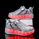 Роликові кросівки з LED підсвічуванням сірі на 2-х колесах (LR 1276) 30(19см) - зображення 11