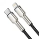 Кабель Baseus Cafule Series Metal Data Cable Type-C to iP PD 20W 2m Black (CATLJK-B01) - изображение 3