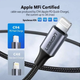 Кабель зарядний Type-C-Lightning UGREEN MFI-36W для iPhone iPad 2 м Black (US304) - зображення 3