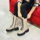 Женские высокие ботинки / берцы из натуральной кожи TEONA арт. 1356-22 бежевые 37 р. - изображение 3