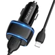 Зарядне автомобільне BOROFONE BZ14 Max (2USB 2.4A) Lightning Чорний - зображення 3