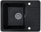 Мийка кухонна, прямокутна, гранітна Valetti 9D 570x460мм Чорна + сифон-автомат - зображення 1