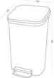 Відро для сміття MBM HOME з кришкою та педаллю BIN-13 12 л Антрацит (BIN-13 12L ANTHRACITE) - зображення 6