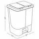 Ведро для мусора MBM HOME сортировочное 10+10 л Серое (BIN-05 (10+10L) LIGHT GRAY/GRAY) - изображение 3