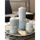 Свічка парафінова Pom Pom Candles, 20 х 6.5 см, без запаху, 100 годин горіння, блакитна - зображення 2