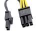 Перехідник для відеокарти 6 -> 8 pin 18AWG 22 см PCI-E кабель GPU (534519808-1) Чорно-жовтий - зображення 6