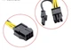 Перехідник для відеокарти 6 -> 8 pin 18AWG 22 см PCI-E кабель GPU (534519808-1) Чорно-жовтий - зображення 7