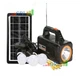 Портативный переносной фонарь RT905BT+Solar, 1+2 режим, Радио+ Bluetooth колонка, солнечная панель, встроенный аккум, 3 лампочки 3W, 2-USB выход, Black/Orange - зображення 1