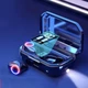 Бездротові Bluetooth навушники TWS М12 з LED підсвічуванням індикатором заряду павербанком та сенсорами керування Чорні - зображення 8