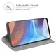 Чехол Taba Retro-Skin для Motorola Moto E7i / E7 Power / E7i Power книжка кожа PU с визитницей серый - изображение 3