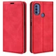 Чехол Taba Retro-Skin для Motorola Moto E20 / E40 книжка кожа PU с визитницей красный - изображение 1