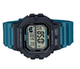 Мужские наручные часы со светодиодной подсветкой CASIO WS-1400H-3A Черный\Синий - изображение 4