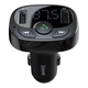 FM-трансмиттер модулятор + 2USB 2.4A для зарядки Baseus T-Typed Bluetooth FM Launcher 2,4A 2USB black (CCTM-01) - изображение 3