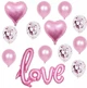 Набор Из Шаров С Надписью LOVE Розовый - изображение 1