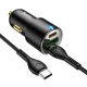 АвтоЗарядное устройство QC/PD 45W + кабель Type-C to Type-C HOCO NZ6 |USB/2Type-C, 3A,QC/PD, 45W| Черный - изображение 2