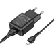 Мережевий зарядний пристрій Hoco C96A + кабель USB - Lightning Single Port Charger 1USB 2.1A Black - зображення 4