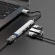 USB хаб расширитель HUB адаптер HOCO Mini 4-in-1 converter (USB3.0+3*USB2.0). Grey - изображение 3