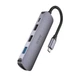 USB-хаб HOCO HB27 Type-C multi-function converter(HDTV+USB3.0+USB2.0*2+PD) Metal Gray - изображение 3
