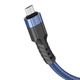 Кабель для телефона MicroUSB Android HOCO U110 120см |2,4A| Синій - зображення 4