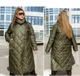 Довга стьобана куртка ST-Style 42415 52-54 Хакі - зображення 4