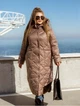 Довга стьобана куртка ST-Style 72412 54-56 Капучино - зображення 1