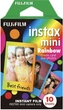 Фотобумага Fujifilm INSTAX MINI RAINBOW картридж для Instax mini 8, 9, 11, 12, 90, 99, 40, 41, 50, 70, 25S, EVO, liplay, Polaroid 300, SHARE SP-1, SP-2, link (54х86мм 10шт) - изображение 1