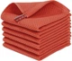 Набор кухонных полотенец из 100% хлопка - Вафельные салфетки для кухни 34 х 34 см 6 шт Красный - Мягкие Супервпитывающие - изображение 1