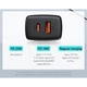 Сетевое зарядное устройство Baseus Compact Quick Charger USB + Type-C (20Вт, 3A, адаптер, 2 разъема, быстрая зарядка) - Черный - изображение 3