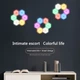 Світлодіодний світильник змінний колір з пультом UKC 2ВТ Модульний LED RGB сенсорний "Соті" 6 шт - зображення 3