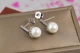 Серьги гвоздики Xuping Jewelry желуди с жемчугом 2 см серебристые - изображение 1