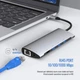 Док-станція, Адаптер 11 в 1 USB-концентратор типу C із HDMI 4K, VGA, USB-C 100 Вт PD, 4 USB 3.0 / 2.0, RJ45 Ethernet, пристрій для читання карт SD / TF, аудіороз'єм 3,5 мм, підходить для MacBook та інших ноутбуків USB C - зображення 4
