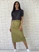 Юбка из экокожи NORMCORE S миди хаки - изображение 1