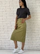 Юбка из экокожи NORMCORE S миди хаки - изображение 3