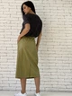 Юбка из экокожи NORMCORE S миди хаки - изображение 5