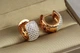 Сережки Xuping Jewelry широкі сіточка з родієм 1.6 см золотисті - зображення 2